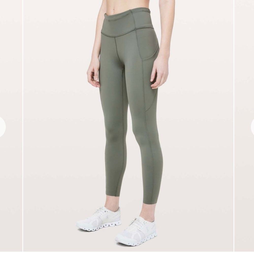 Lululemon Fast & Free 7/8 Tight Leggings Nulux 25" Size 6 Grey